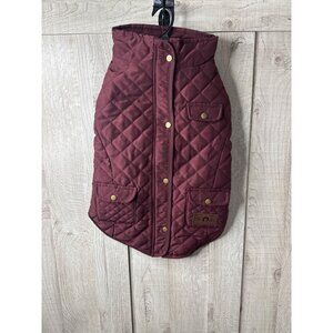 Fab Dog Burgundy Quilted Barn Coat Lined Jacket Size 18 for Dogs Winter